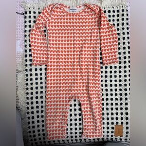 Bobo Choses Red and White Heart Baby Onesie